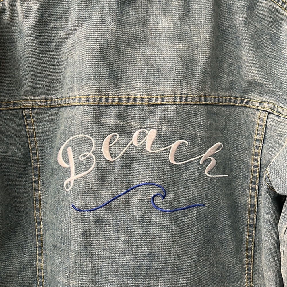 Beach Surf Club Distressed Denim Jacket - Picture 2 of 10